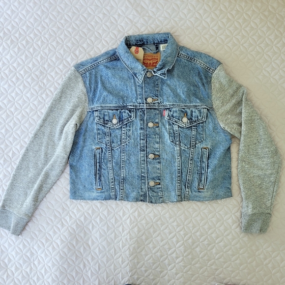 Levi's Hybrid Ex Boyfriend Trucker Jacket Sz. L - Picture 12 of 14